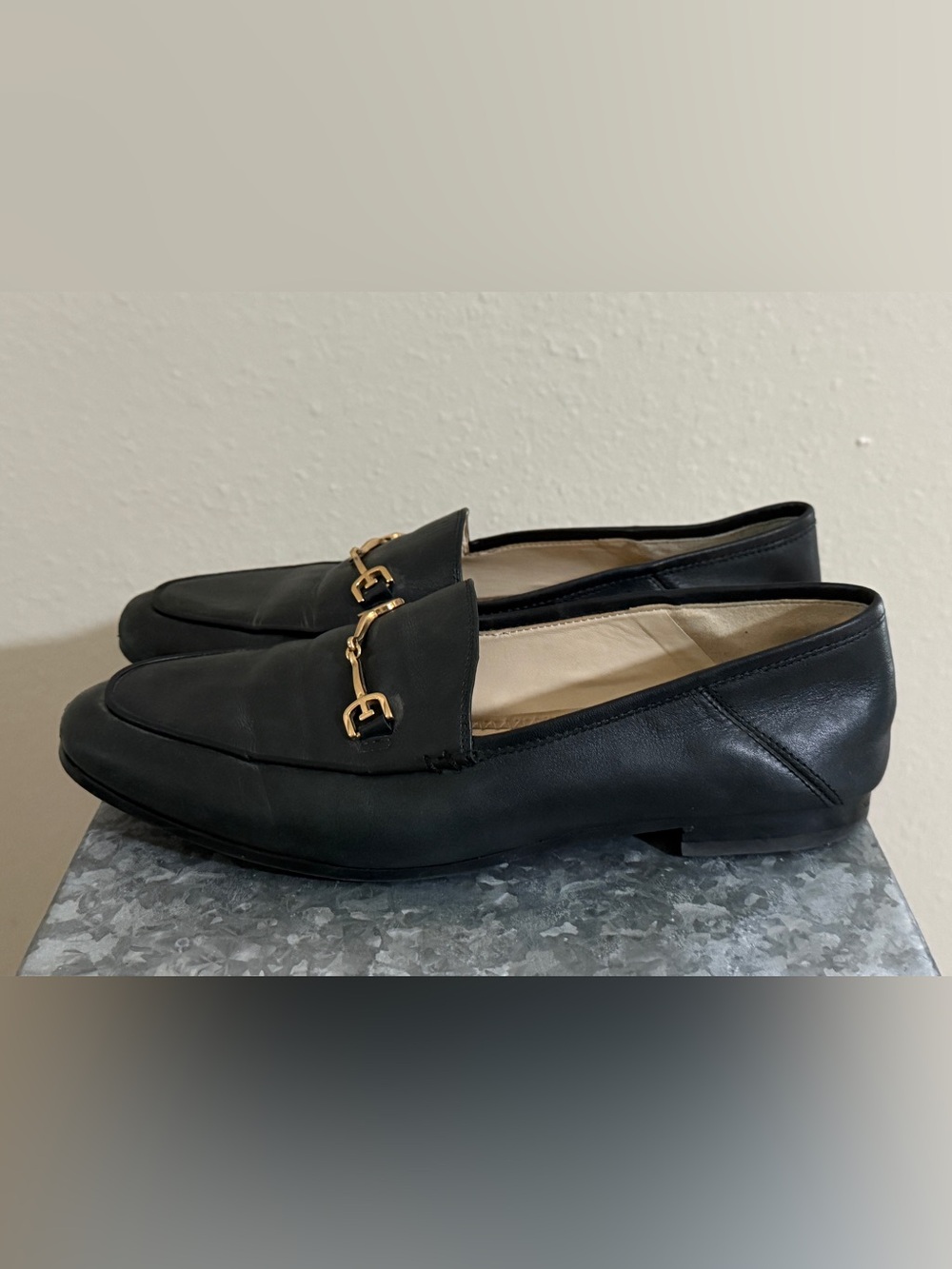 Sam Edelman Loraine Women’s Black Tailored Buckle Bit Leather Flats, Size 8 - Picture 2 of 9